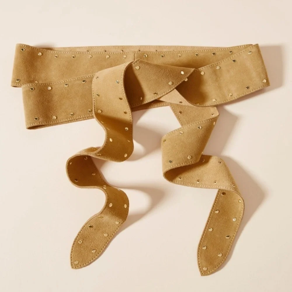 Anthro Brynn Studded Wrap Belt in Natural New